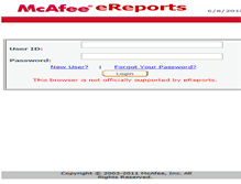 Tablet Screenshot of ereports.mcafee.com