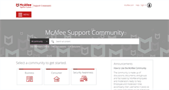 Desktop Screenshot of community.mcafee.com