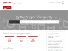 Tablet Screenshot of community.mcafee.com